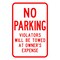 Sign Solutions Usa Parking Sign, 12 in W, Aluminum Sign, White DCS06DWT1218CUS00161 - alternate 1