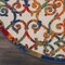 Homeroots 4' Ivory Blue Orange And Green Round Trellis Indoor Outdoor Area Rug 546797 - alternate 9
