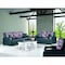 Homeroots 87" Black Faux Leather Convertible Futon Sleeper Sofa And Toss Pillows With Storage 607139 - alternate 2