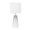 Homeroots 18" Off White Ceramic Geometric Table Lamp With Off White Drum Shade 643458 - alternate 4