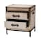 Baxton Studio Laura Vintage White Canvas 2-Drawer End Table Trunk 247-13840-ZORO - alternate 10