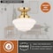 Vaxcel Eastgate 8.75-in W Gold Brass Contemporary Semi Flush Mount Ceiling Light White Schoolhouse Glass C0311 - alternate 8