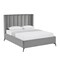 Homeroots Light Gray Velvet Upholstered Queen Bed Frame 544828 - alternate 7