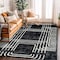 World Rug Gallery Bohemian Lines Area Rug 5 ft x 7 ft Black WR104BLACK5X7 - alternate 1