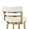 Armen Living Madrid 26in Swivel Counter Stool in Gold Brushed Stainless Steel with White Faux Leather LCMASWBABGLWH26 - alternate 8