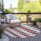 Homeroots 8' Burgundy Round Geometric Washable Indoor Outdoor Area Rug 577027 - alternate 7