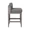 Armen Living Vivid Outdoor Patio Counter Stool in Gray Eucalyptus Wood with Gray Olefin Cushions LCVIBAEUCGRY26 - alternate 7