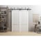 Sartodoors Sliding Closet Barn Bypass Doors 84 x 84 inches, Louver 3388 Primed Wh1te, 8ft Rails Hardware Set LOUVER3388BBB-PRI-7296 - alternate 6