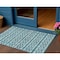 Homeroots 3' X 5' Teal Blue And Ivory Geometric Washable Indoor Outdoor Area Rug 613807 - alternate 1