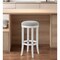 Homeroots 30" Gray And Antiqued White Solid Wood Swivel Backless Bar Height Bar Chair 524529 - alternate 1