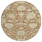 Homeroots 8' Copper Green And Ivory Round Floral Washable Indoor Outdoor Area Rug 605219 - alternate 9