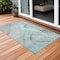 Homeroots 3' X 5' Teal Abstract Washable Non Skid Indoor Outdoor Area Rug 559418 - alternate 1
