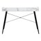 Homeroots 47" White and Black Wood and Metal Parsons Computer Desk 489839 - alternate 8