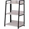 Homeroots 37" Natural and Black Metal Three Tier Ladder Bookcase 486297 - alternate 1