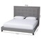 Baxton Studio Hirst Gray Platform Bed- King Size 106-5290 - alternate 8