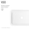 Vigo Petunia Modern White Matte Stone 23 in. L x 16 in. W x 6 in. H Rectangular Vessel Bathroom Sink VG04002 - alternate 7