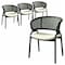 Leisuremod Ervilla Dining Chair in Black Steel Frame with Black Wicker Back and Beige Seat, 4PK ECBL-20BL-BG4 - alternate 1