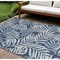 Homeroots 6' X 9' Navy Blue And Ivory Palm Leaf Indoor Outdoor Area Rug 550200 - alternate 9