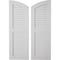Ekena Millwork Timberthane Smooth Two Equal Louver w/Elliptical Top Faux Wood Shutters, 12W x 76H, 72 Low Side, PR SHULVL12X76SMPR - alternate 1