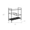Homeroots Black Steel And Glass Rolling Bar Cart 530463 - alternate 9