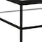 Homeroots 32" Clear And Black Glass And Steel Square Coffee Table With Shelf 520961 - alternate 9