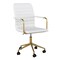 Martha Stewart Taytum Upholstered Office Chair in White/Polished Brass CH-142370-WH-GLD-MS - alternate 1
