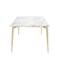 Homeroots 90" White and Gold Marble and Metal Dining Table 534372 - alternate 8