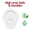 Smarty Had A Party White w/Silver Dots Round Blossom Plastic Dinnerware Set (120 Dinner Plates+120 Salad Plates), 240PK 980-S-VP-CASE - alternate 7