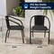 Flash Furniture Round Glass Table w/4 Blk Rattan Chrs, Rnd, 28", Aluminum, Glass, Metal, Plastic, Rattan, Clear TLH-087RD-037BK4-GG - alternate 16