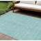 Homeroots 10' X 14' Aqua And Ivory Floral Washable Indoor Outdoor Area Rug 582325 - alternate 1