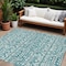 Homeroots 10' X 14' Teal Blue And Ivory Southwestern Washable Indoor Outdoor Area Rug 594195 - alternate 1
