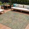 Homeroots 9' X 12' Green Teal Blue And Mauve Floral Medallion Washable Indoor Outdoor Area Rug 616620 - alternate 1