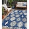 Homeroots 5' X 8' Navy Blue Ivory And Gray Southwestern Washable Indoor Outdoor Area Rug 615159 - alternate 1