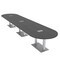 Skutchi Designs Racetrack Conference Table With Power Unit, 48 in W, 192 in L, Grey HAR-RAC-48X192-DOU-WA7949-ESIL - alternate 1