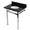 Kingston Brass 30-Inch Black Granite Console Sink with Stainless Steel Legs, 8-Inch, 3-Hole KVPK30KOQ1 - alternate 1