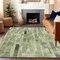 Homeroots 5' X 8' Green And Gray Striped Washable Indoor Outdoor Area Rug 615519 - alternate 9