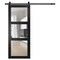 Sartodoors Sturdy Barn Door, Lucia 2555 Matte Black with Clear Glass, 6.6FT Rail Hangers Heavy Hardware Set ,  LUCIA2555BD-B-BLK-18 - alternate 1