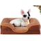 Fluffydream 28in Medium Orthopedic Egg-Crate Memory Foam Dog Bed Dog Bed, Pet Sofa with Washable Re 3A88PTDBEDSOFA28BRN - alternate 1