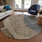 Homeroots 8' Brown Taupe And Beige Round Abstract Washable Indoor Outdoor Area Rug 582004 - alternate 7
