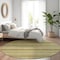 Homeroots 8' Artichoke Green And Fern Green Round Striped Washable Indoor Outdoor Area Rug 610578 - alternate 9