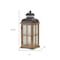 Homeroots Set of Two Brown and Black Frosted Glass Wood and Metal Floor Lantern Candle Holders, 2PK 517615 - alternate 8