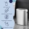 Happimess Robo Kitchen 13.2-Gallon Slim Oval Motion Sensor Touchless Trash Can w/ Touch Mode, Platinum Silver HPM1016A - alternate 8