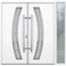 Vdomdoors Steel Double Doors Deux 6500 White Sidelight Exterior Window Stainless Inserts Single Modern Painte DEUX6500DEXD-WS-RH-W72+14 x H80 - alternate 1