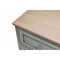 Homeroots 28" Brown And Green Solid Wood Square Distressed Carved Geometric Two Drawer Nightstand w/ USB Port 571347 - alternate 10