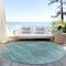 Homeroots 8' Aqua And Teal Blue Round Abstract Washable Indoor Outdoor Area Rug 587628 - alternate 8