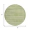Homeroots 8' Sage And Ivory Round Striped Washable Indoor Outdoor Area Rug 631511 - alternate 5