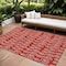 Homeroots 9' X 12' Red And Ivory Geometric Washable Indoor Outdoor Area Rug 583388 - alternate 1