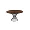 Homeroots 54" Brown And Black Rounded Solid Manufactured Wood And Iron Pedestal Base Dining Table 486026 - alternate 1
