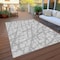 Homeroots 5' X 8' Silver And Gray Abstract Washable Indoor Outdoor Area Rug 614384 - alternate 9