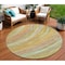 Homeroots 8' Gold Sky Blue And Coral Round Abstract Washable Indoor Outdoor Area Rug 631247 - alternate 1